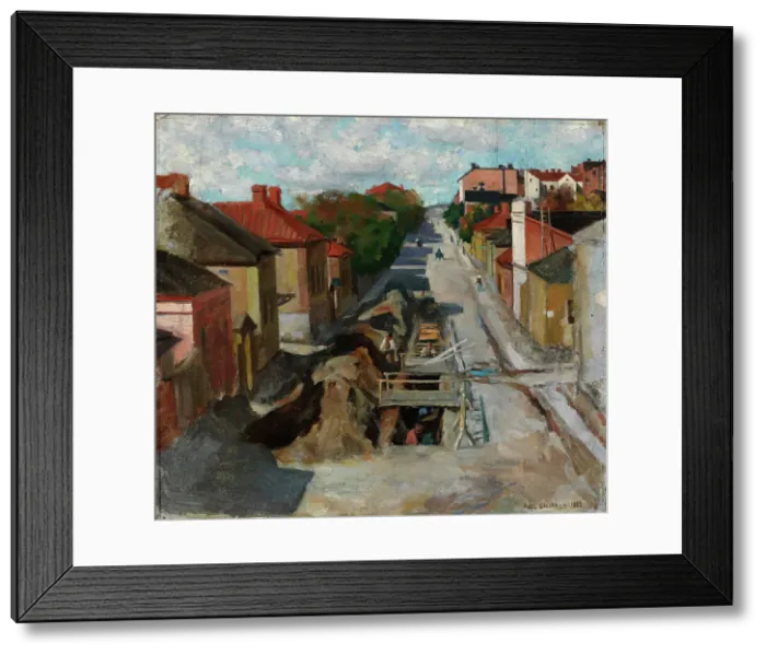 Framed Print : View from Fredrikinkatu, 1883. Creator: Akseli Gallen-Kallela Framed Print : View from Fredrikinkatu, 1883. Creator: Akseli Gallen-Kallela