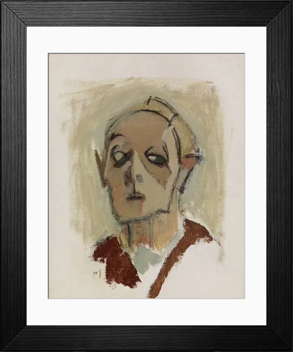 Framed Print : Self-Portrait, en face I, 1945. Creator: Helene Schjerfbeck Framed Print : Self-Portrait, en face I, 1945. Creator: Helene Schjerfbeck