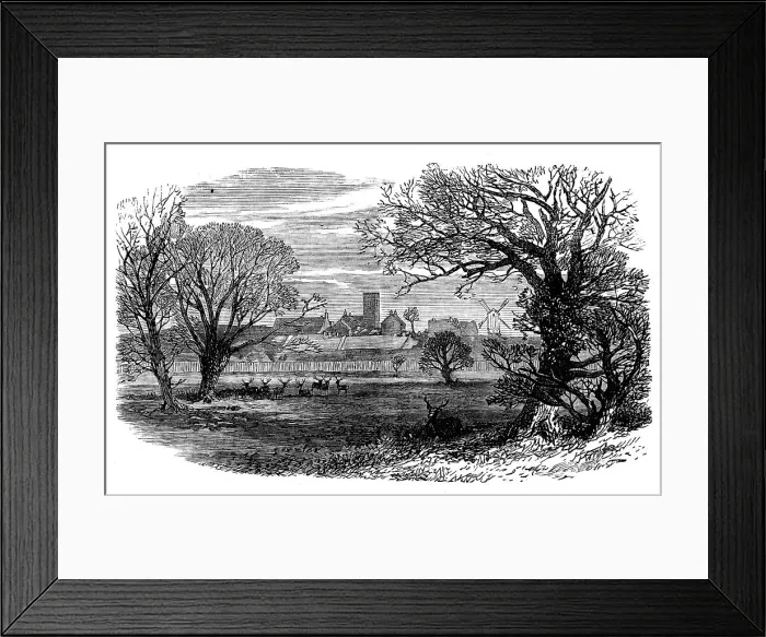 Framed Print : West Newton, from the deer park, Sandringham, 1871. Creator: Unknown Framed Print : West Newton, from the deer park, Sandringham, 1871. Creator: Unknown