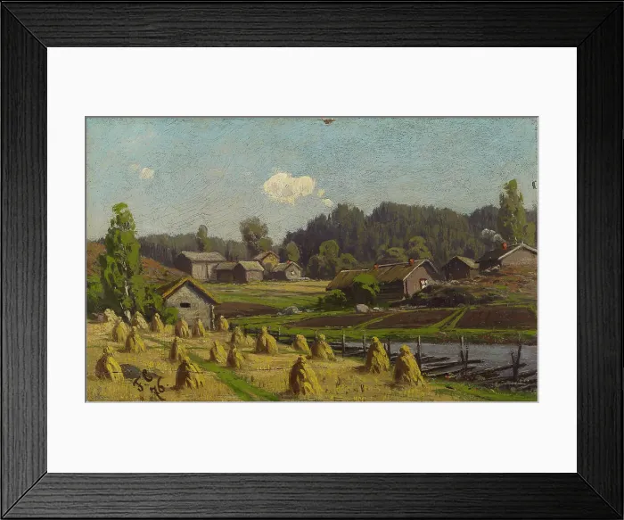 Framed Print : Shocks of Rye, 1876. Creator: Fanny Churberg Framed Print : Shocks of Rye, 1876. Creator: Fanny Churberg