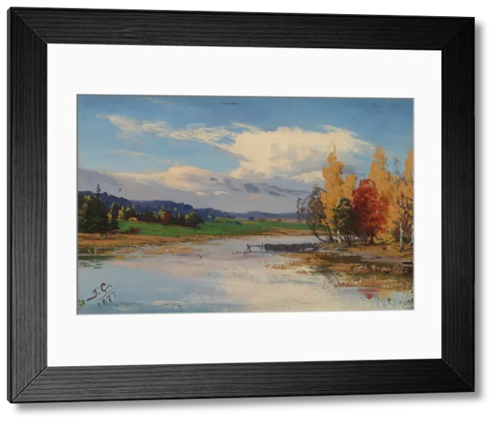 Framed Print : Autumn Landscape, 1877. Creator: Fanny Churberg Framed Print : Autumn Landscape, 1877. Creator: Fanny Churberg