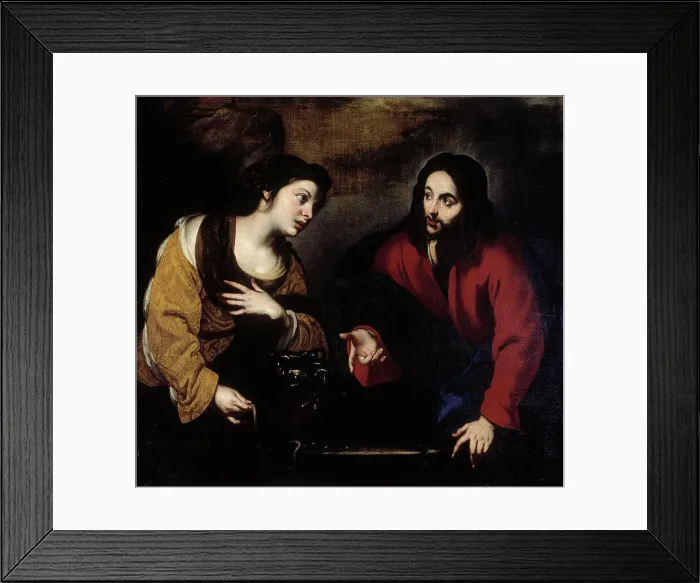 Framed Print : Christ and the woman of Samaria, 1600-1685. Creator: Giuseppe Marullo Framed Print : Christ and the woman of Samaria, 1600-1685. Creator: Giuseppe Marullo