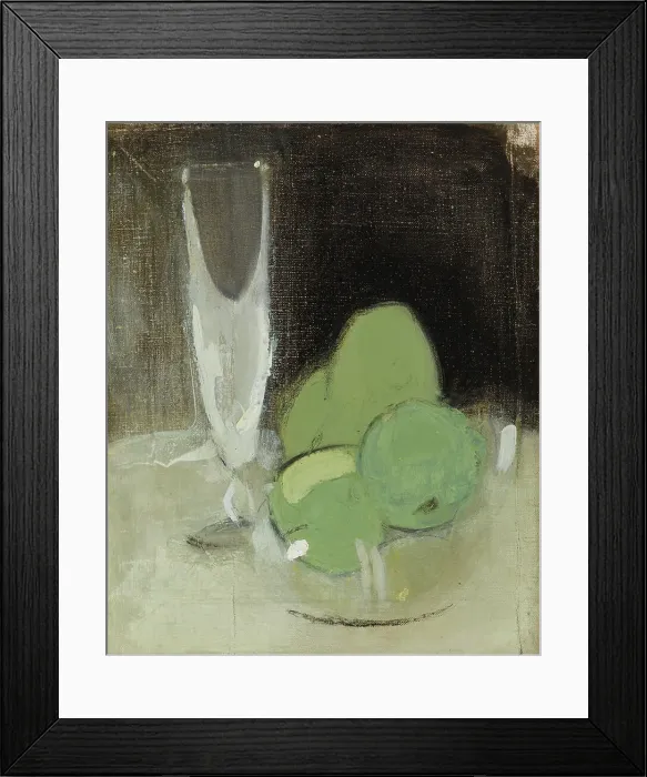 Framed Print : Green Apples and Champagne Glass, 1934. Creator: Helene Schjerfbeck Framed Print : Green Apples and Champagne Glass, 1934. Creator: Helene Schjerfbeck