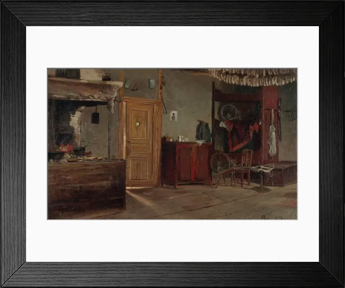 Framed Print : Interior view of the hut, 1871. Creator: Hjalmar Munsterhjelm Framed Print : Interior view of the hut, 1871. Creator: Hjalmar Munsterhjelm