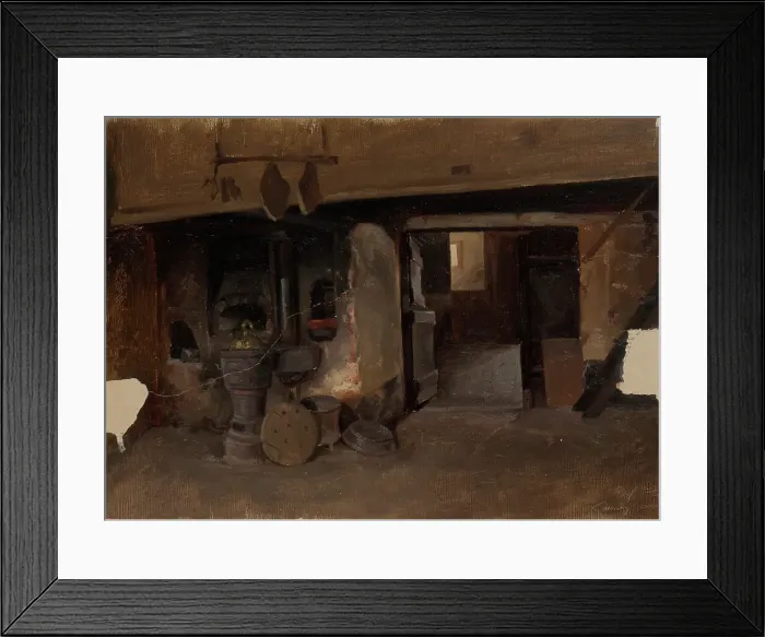 Framed Print : Interior of a German farmhouse, 1850-1855. Creator: Karl Anders Ekman Framed Print : Interior of a German farmhouse, 1850-1855. Creator: Karl Anders Ekman