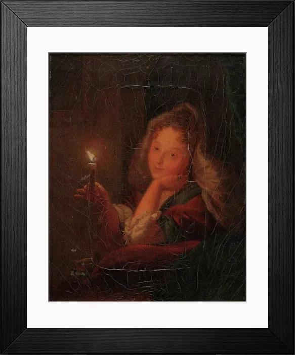 Framed Print : Young Girl Holding a Candle, c1860-1861. Creator: Ida Silfverberg Framed Print : Young Girl Holding a Candle, c1860-1861. Creator: Ida Silfverberg