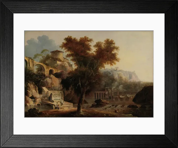 Framed Print : Italian landscape with ruins of an aqueduct, 1811. Creator: Louis Belanger Framed Print : Italian landscape with ruins of an aqueduct, 1811. Creator: Louis Belanger