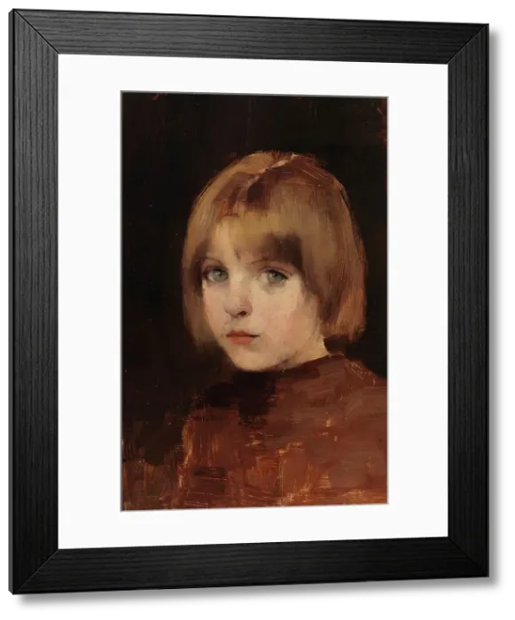 Framed Print : Head of a Girl, 1886. Creator: Helene Schjerfbeck Framed Print : Head of a Girl, 1886. Creator: Helene Schjerfbeck