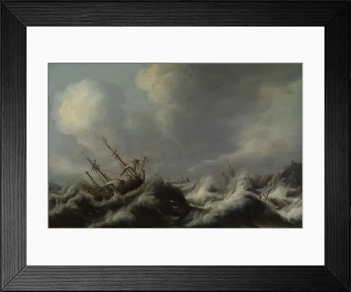 Framed Print : Sailing ships in a storm, c1640-1670. Creator: Anthonie Jansz van der Croos Framed Print : Sailing ships in a storm, c1640-1670. Creator: Anthonie Jansz van der Croos