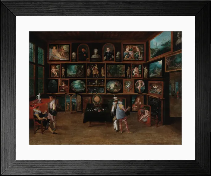 Framed Print : Connoisseurs at a gallery, c1598-1623. Creator: Hieronymus Francken II Framed Print : Connoisseurs at a gallery, c1598-1623. Creator: Hieronymus Francken II