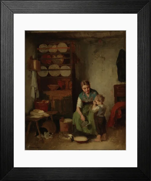Framed Print : A Boy Being Given Milk, sketch I, 1869. Creator: Karl Emanuel Jansson Framed Print : A Boy Being Given Milk, sketch I, 1869. Creator: Karl Emanuel Jansson