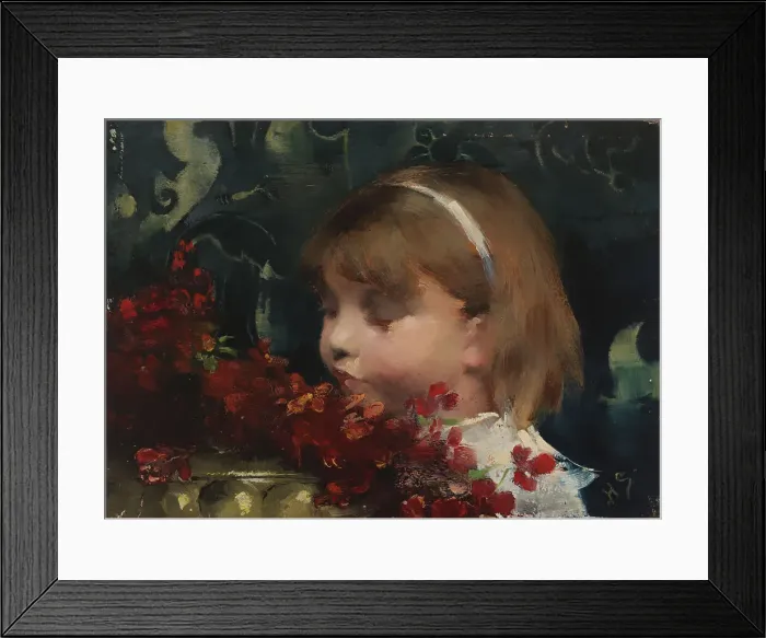 Framed Print : Head of a Girl, 1882. Creator: Helene Schjerfbeck Framed Print : Head of a Girl, 1882. Creator: Helene Schjerfbeck
