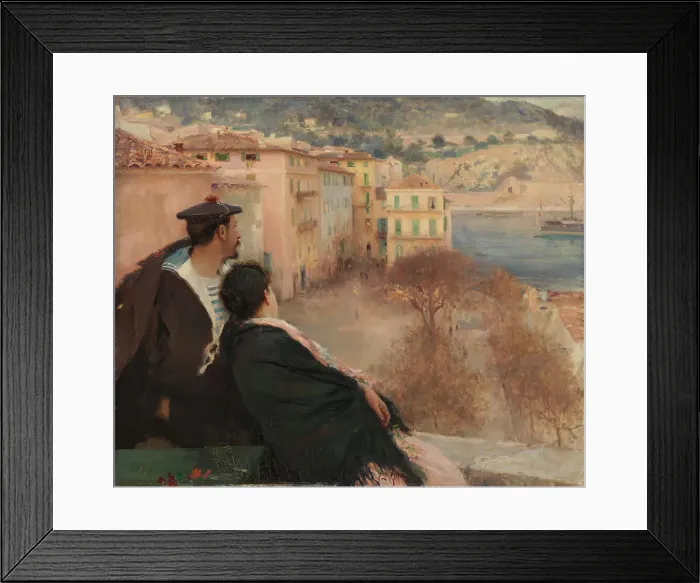 Framed Print : Villefranche Harbour, Nice, 1894. Creator: Jules-Alexis Muenier