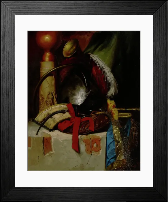 Framed Print : Still Life with Weapons, 1864. Creator: Karl Emanuel Jansson Framed Print : Still Life with Weapons, 1864. Creator: Karl Emanuel Jansson