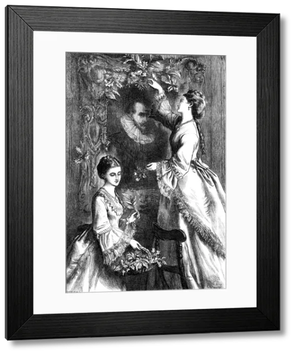 Framed Print : The Ancestral Portrait, drawn by E. N. Downard, 1871. Creator: F Wentworth Framed Print : The Ancestral Portrait, drawn by E. N. Downard, 1871. Creator: F Wentworth
