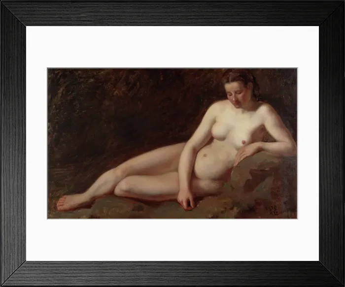 Framed Print : Reclining Nude, 1865. Creator: Karl Emanuel Jansson Framed Print : Reclining Nude, 1865. Creator: Karl Emanuel Jansson
