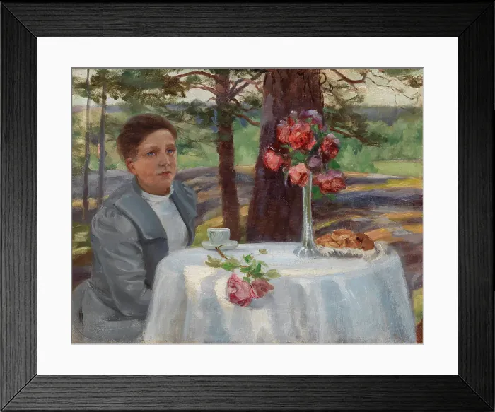Framed Print : Girl at a Table, 1883. Creator: Il'ya Repin Framed Print : Girl at a Table, 1883. Creator: Il'ya Repin