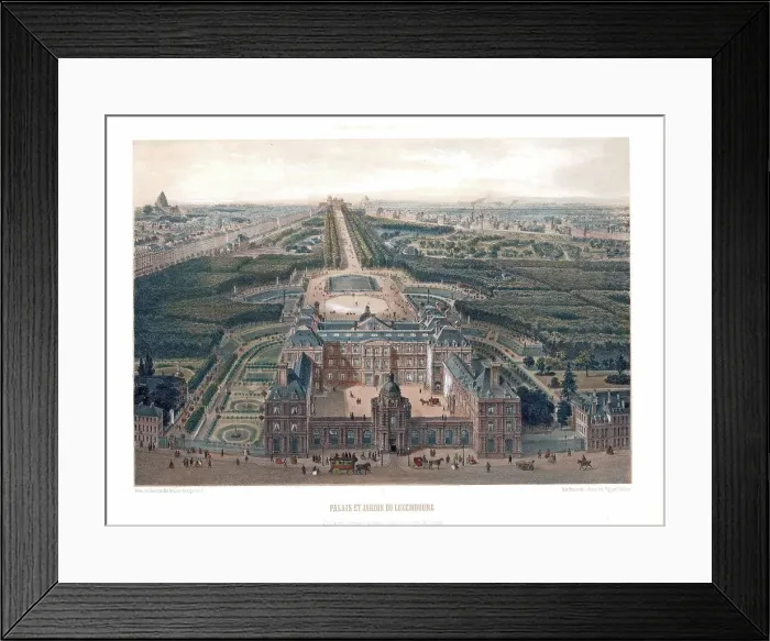 Framed Print : Le Palais du Luxembourg et son Jardin, 1850. Creator: Benoist, Félix (1818-1896) Framed Print : Le Palais du Luxembourg et son Jardin, 1850. Creator: Benoist, Félix (1818-1896)