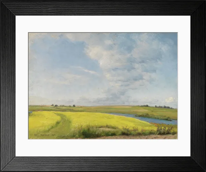 Framed Print : Mustard field, 1895. Creator: Julius Paulsen Framed Print : Mustard field, 1895. Creator: Julius Paulsen
