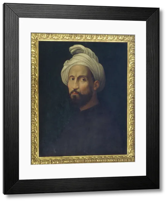 Framed Print : Portrait of Michelangelo Buonarroti with a turban, 1522. Creator: Bugiardini, Giuliano (1475-1554) Framed Print : Portrait of Michelangelo Buonarroti with a turban, 1522. Creator: Bugiardini, Giuliano (1475-1554)