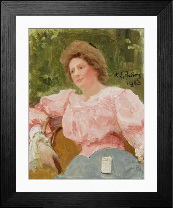Framed Print : Young Woman in Rose Blouse, 1903. Creator: Il'ya Repin Framed Print : Young Woman in Rose Blouse, 1903. Creator: Il'ya Repin
