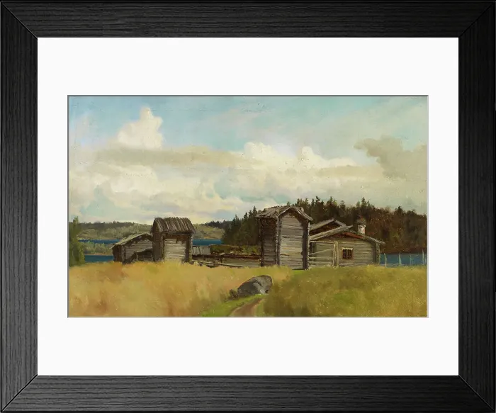 Framed Print : Farm with outbuildings, exercise. Creator: Hjalmar Munsterhjelm Framed Print : Farm with outbuildings, exercise. Creator: Hjalmar Munsterhjelm