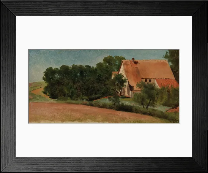 Framed Print : German Farmhouse by a Road, 1863. Creator: Hjalmar Munsterhjelm Framed Print : German Farmhouse by a Road, 1863. Creator: Hjalmar Munsterhjelm