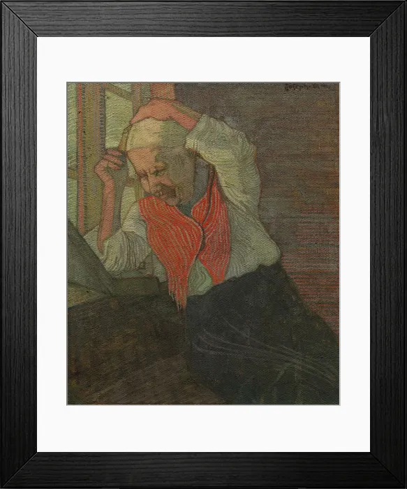 Framed Print : Woman Combing her Hair. Creator: Joseph Alanen Framed Print : Woman Combing her Hair. Creator: Joseph Alanen
