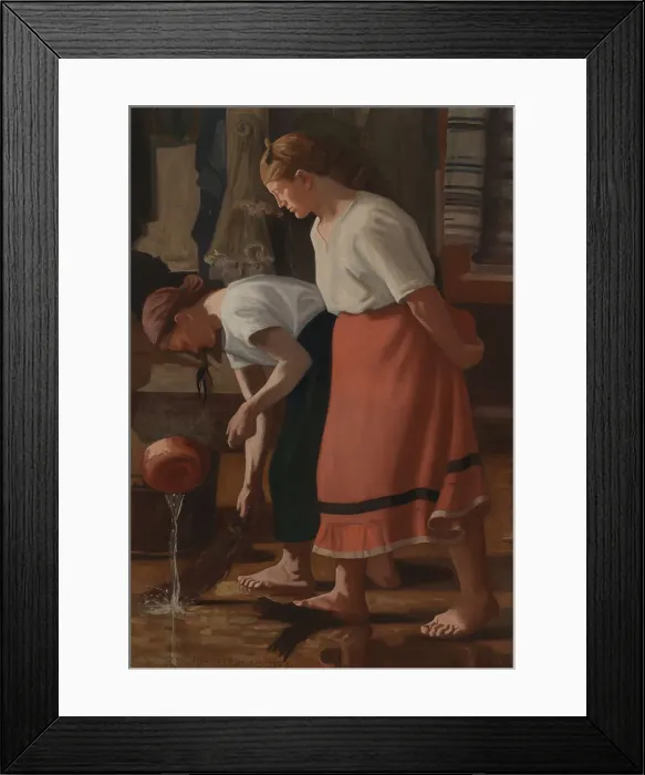 Framed Print : Scrubbing the Floor, 1908. Creator: Juho Rissanen Framed Print : Scrubbing the Floor, 1908. Creator: Juho Rissanen