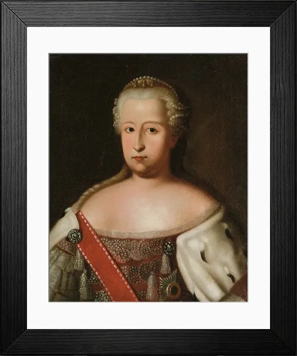 Framed Print : Portrait of Benigna Gottlieb von Biron (1703-1782), Duchess of Courtland, 2nd Half of 18th cen. Creator: Anonymous Framed Print : Portrait of Benigna Gottlieb von Biron (1703-1782), Duchess of Courtland, 2nd Half of 18th cen. Creator: Anonymous