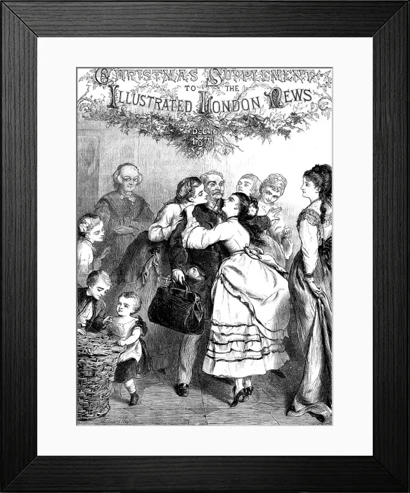 Framed Print : A Christmas Welcome, drawn by Edward Hughes, 1871. Creator: F Wentworth Framed Print : A Christmas Welcome, drawn by Edward Hughes, 1871. Creator: F Wentworth