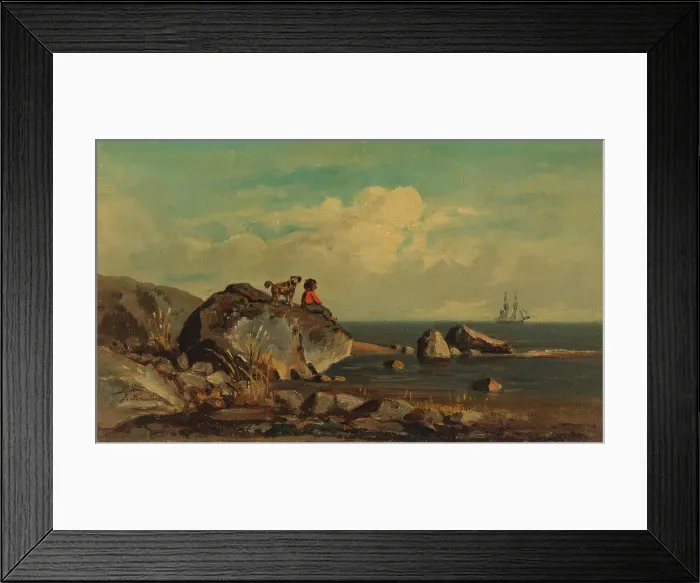 Framed Print : By the sea, 1870-1879. Creator: Johan Knutson Framed Print : By the sea, 1870-1879. Creator: Johan Knutson