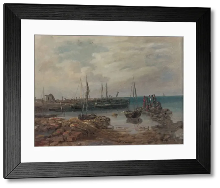 Framed Print : In the archipelago port, 1870-1879. Creator: Johan Knutson Framed Print : In the archipelago port, 1870-1879. Creator: Johan Knutson