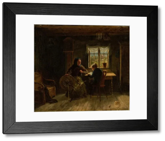 Framed Print : First lesson, 1867. Creator: Karl Emanuel Jansson Framed Print : First lesson, 1867. Creator: Karl Emanuel Jansson