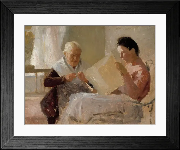 Framed Print : Annie Edelfelt with Fredrika Snygg, 1888. Creator: Albert Edelfelt Framed Print : Annie Edelfelt with Fredrika Snygg, 1888. Creator: Albert Edelfelt