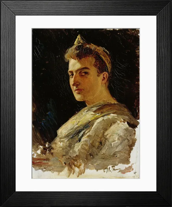 Framed Print : Man Wearing a Historical Costume with Tiara. Creator: Il'ya Repin Framed Print : Man Wearing a Historical Costume with Tiara. Creator: Il'ya Repin