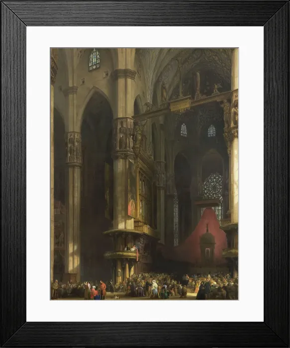 Framed Print : Interior of the Milan Cathedral, 1840. Creator: Bisi, Luigi (1814-1886) Framed Print : Interior of the Milan Cathedral, 1840. Creator: Bisi, Luigi (1814-1886)