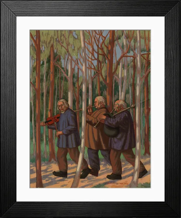 Framed Print : Three musicians, partial sketch for the National Theater's Helkajuhlat fresco, 1928. Creator: Juho Rissanen Framed Print : Three musicians, partial sketch for the National Theater's Helkajuhlat fresco, 1928. Creator: Juho Rissanen