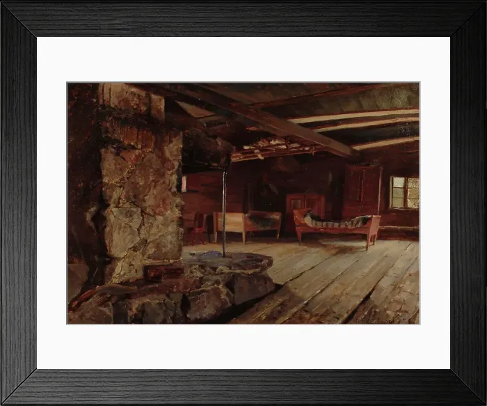 Framed Print : Interior view of Hämäläinen pirt, 1870. Creator: Karl Emanuel Jansson Framed Print : Interior view of Hämäläinen pirt, 1870. Creator: Karl Emanuel Jansson