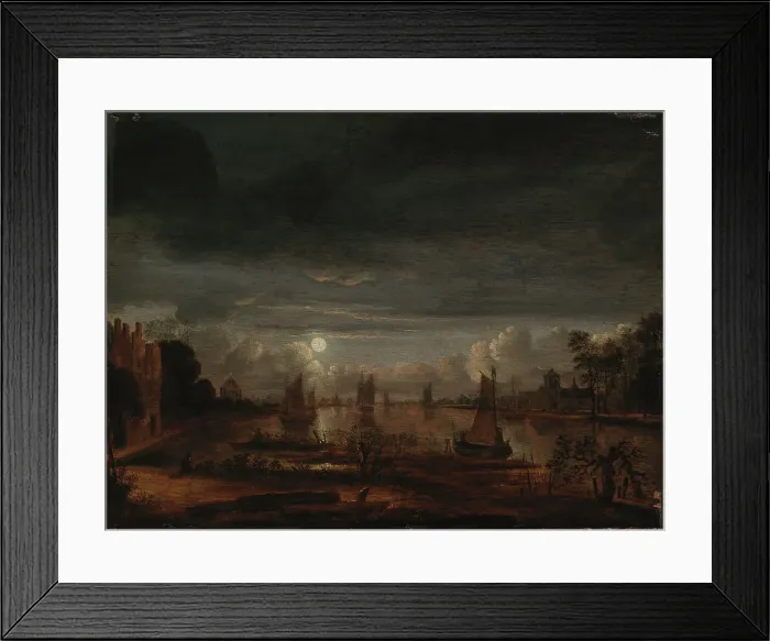 Framed Print : A Dutch Townscape. Creator: Aert van der Neer Framed Print : A Dutch Townscape. Creator: Aert van der Neer