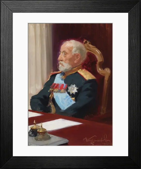 Framed Print : General Gonjetskin, portrait study for the Ceremonial Sitting of the State Council on... 1901-1902. Creators: Il'ya Repin, Ivan Kulikov Framed Print : General Gonjetskin, portrait study for the Ceremonial Sitting of the State Council on... 1901-1902. Creators: Il'ya Repin, Ivan Kulikov
