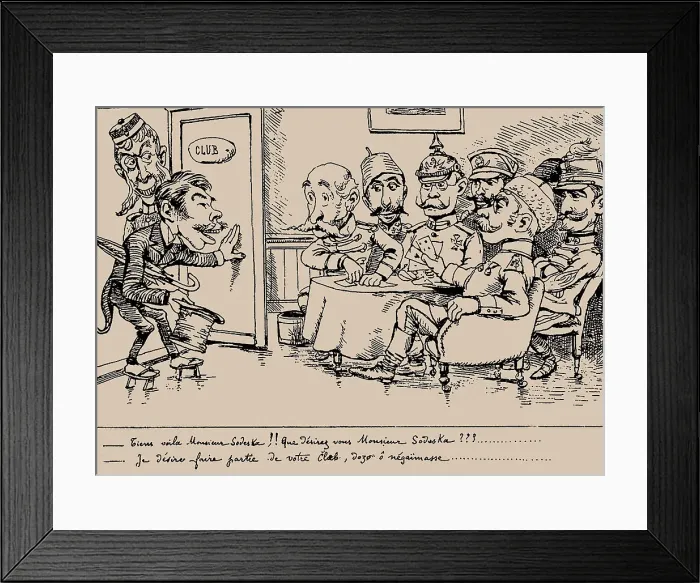 Framed Print : Tiens voilà Monsieur Sô-desu-ka… (UK introduces Japan). From Tobae, March 1888, 1888. Creator: Bigot, Georges (1860-1927) Framed Print : Tiens voilà Monsieur Sô-desu-ka… (UK introduces Japan). From Tobae, March 1888, 1888. Creator: Bigot, Georges (1860-1927)
