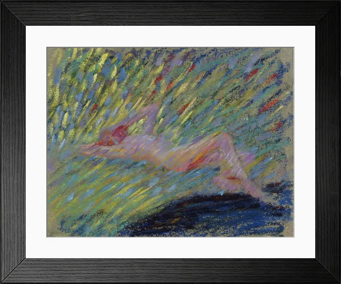 Framed Print : Nude reclining female model, 1904. Creator: Maria Wiik Framed Print : Nude reclining female model, 1904. Creator: Maria Wiik