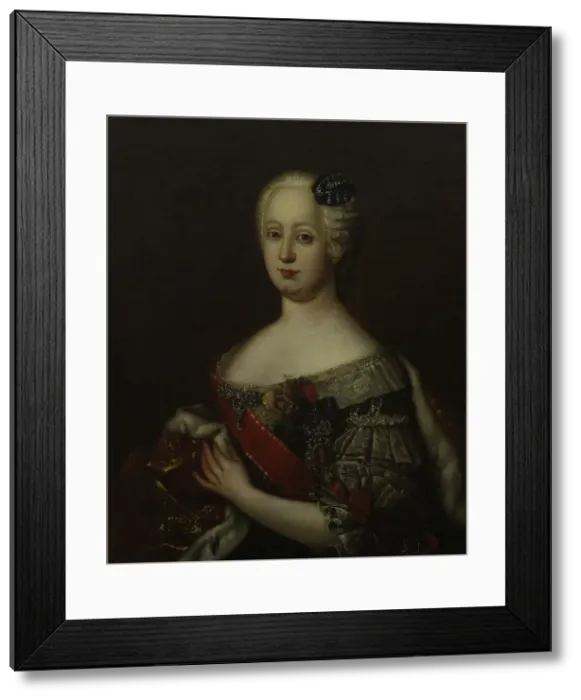 Framed Print : Portrait of Johanna-Elizabeth, Electress of Anhalt-Zerbst (1712-1760), Second Half of the 18th cen. Creator: Anonymous Framed Print : Portrait of Johanna-Elizabeth, Electress of Anhalt-Zerbst (1712-1760), Second Half of the 18th cen. Creator: Anonymous