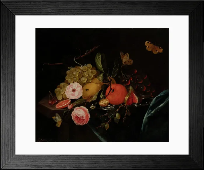 Framed Print : Still Life, 1650-1699. Creator: J Bruning Framed Print : Still Life, 1650-1699. Creator: J Bruning