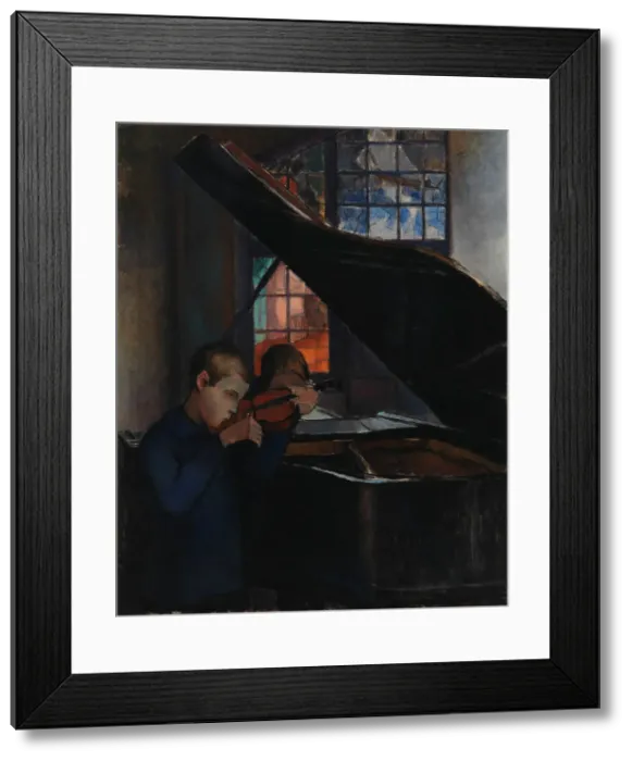Framed Print : By the Grand Piano, 1925. Creator: Alvar Cawén Framed Print : By the Grand Piano, 1925. Creator: Alvar Cawén