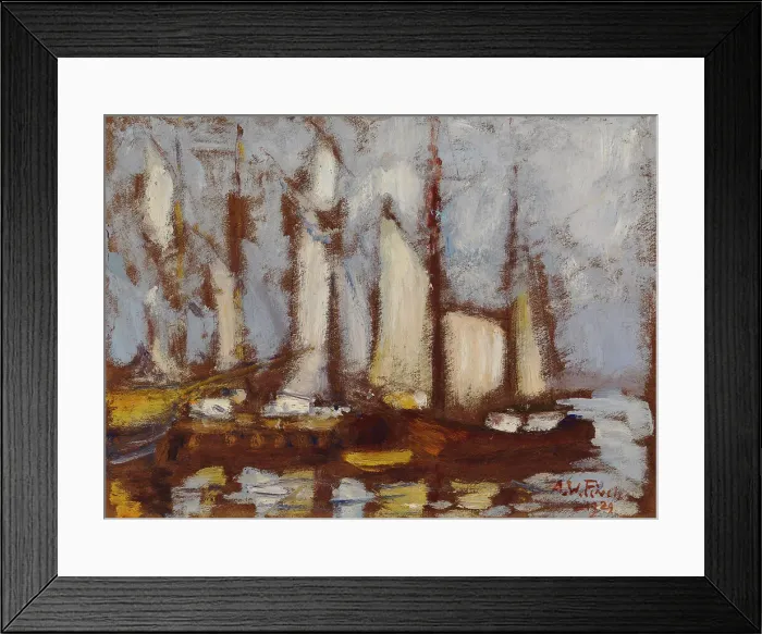Framed Print : Sailing Vessels, 1929. Creator: Alfred William Finch Framed Print : Sailing Vessels, 1929. Creator: Alfred William Finch