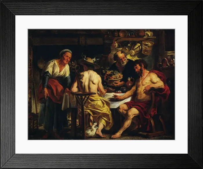 Framed Print : Jupiter and Mercury visiting Philemon and Baucis, 1645-1650. Creator: Workshop of Jacob Jordaens Framed Print : Jupiter and Mercury visiting Philemon and Baucis, 1645-1650. Creator: Workshop of Jacob Jordaens