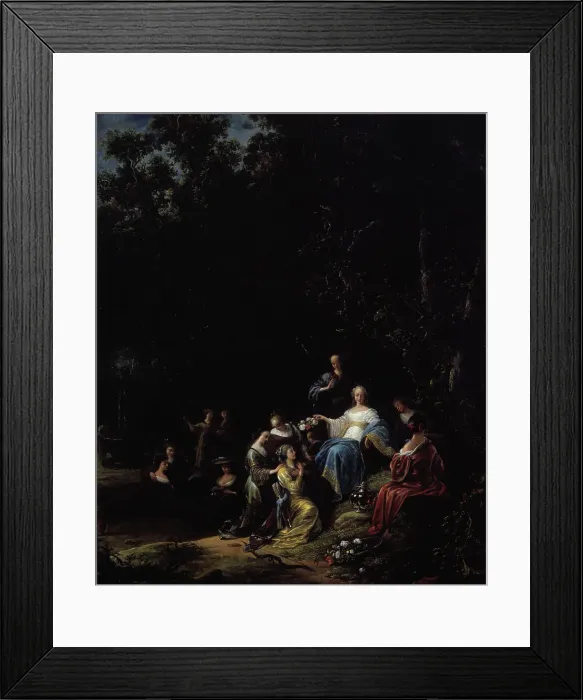 Framed Print : Amarillis crowning Mirtillo (scene from the pastoral play Il Pastor Fido), 1610-1675. Creator: Jacob Willemsz de Wet the elder Framed Print : Amarillis crowning Mirtillo (scene from the pastoral play Il Pastor Fido), 1610-1675. Creator: Jacob Willemsz de Wet the elder