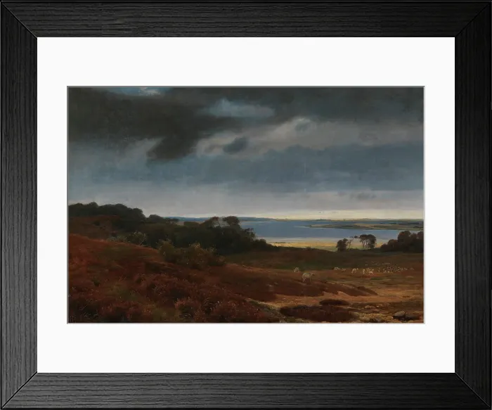 Framed Print : View from Arredsø to Frederiksværk, 1844. Creator: Johan Thomas Lundbye Framed Print : View from Arredsø to Frederiksværk, 1844. Creator: Johan Thomas Lundbye